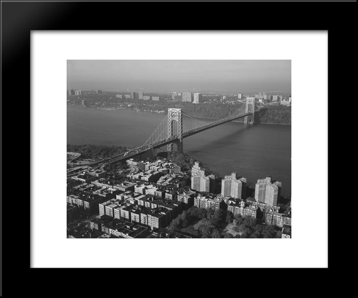 New York City George Washington Bridge 20x24 Black Modern Wood Framed Art Print Poster