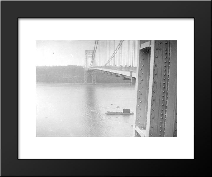 New York City George Washington Bridge 20x24 Black Modern Wood Framed Art Print Poster