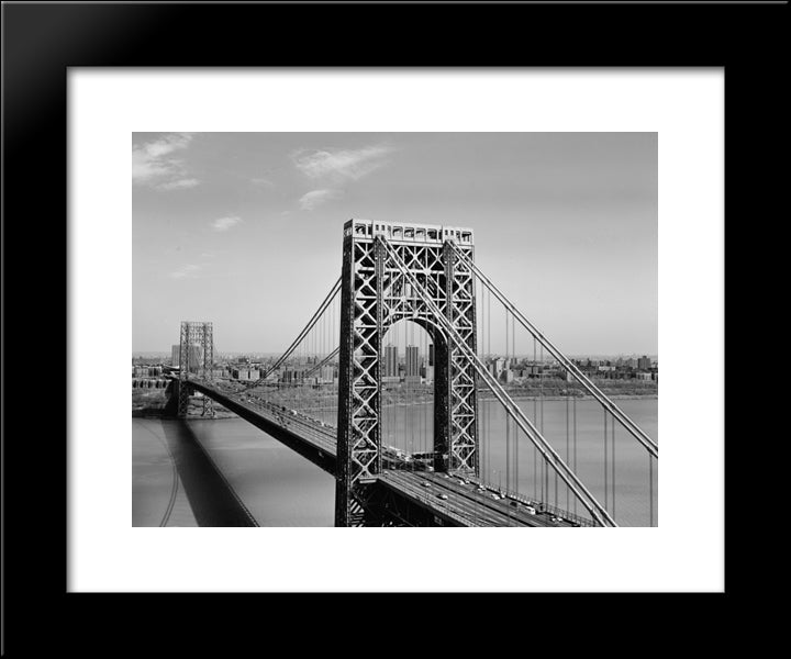 New York City George Washington Bridge 20x24 Black Modern Wood Framed Art Print Poster