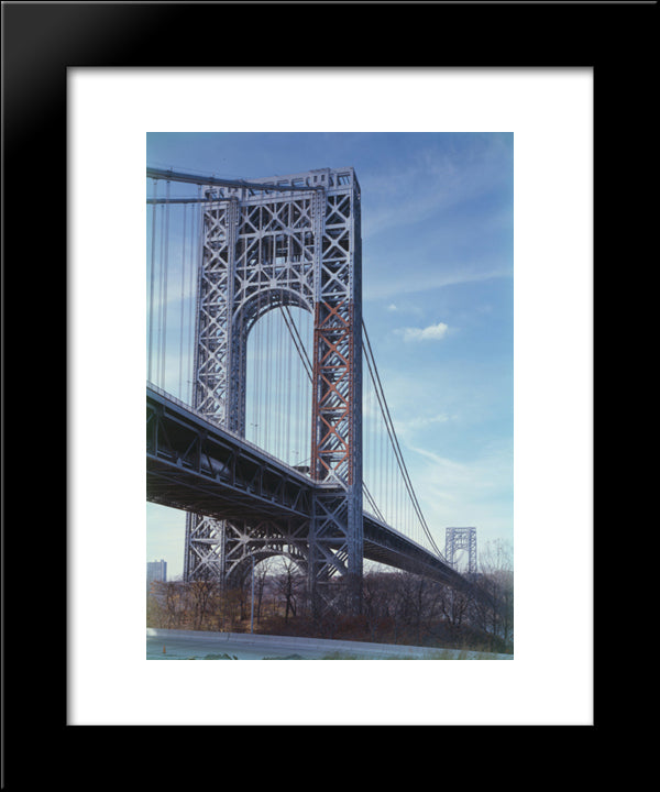 New York City George Washington Bridge 20x24 Black Modern Wood Framed Art Print Poster