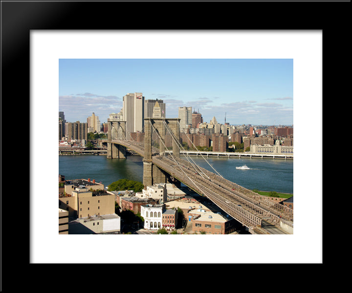 New York City Brooklyn Bridge 20x24 Black Modern Wood Framed Art Print Poster