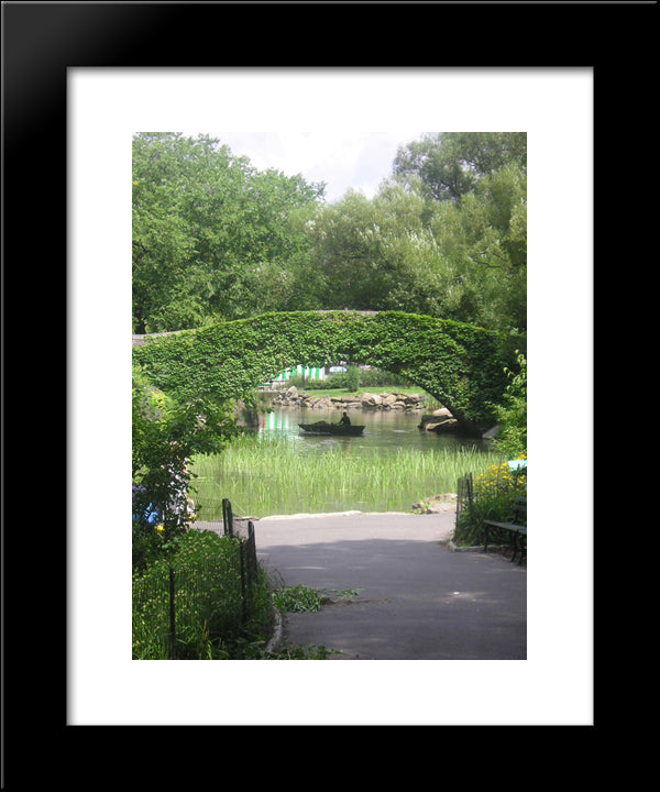 New York City Cetral Park Bridge 20x24 Black Modern Wood Framed Art Print Poster
