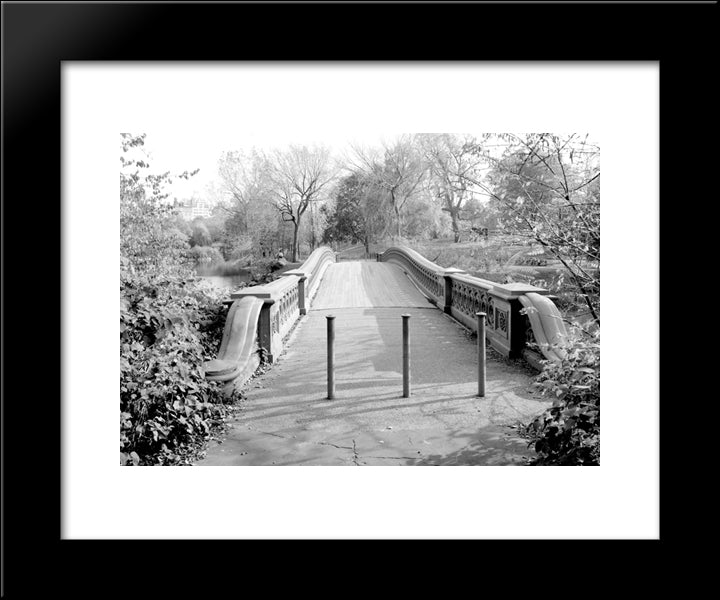 New York City Cetral Park Bridge 20x24 Black Modern Wood Framed Art Print Poster