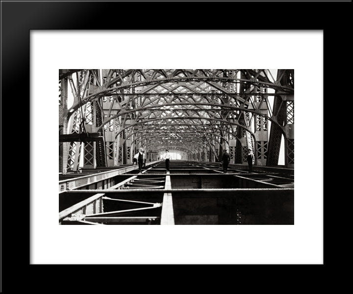 New York City Queensboro Bridge - 1907 20x24 Black Modern Wood Framed Art Print Poster