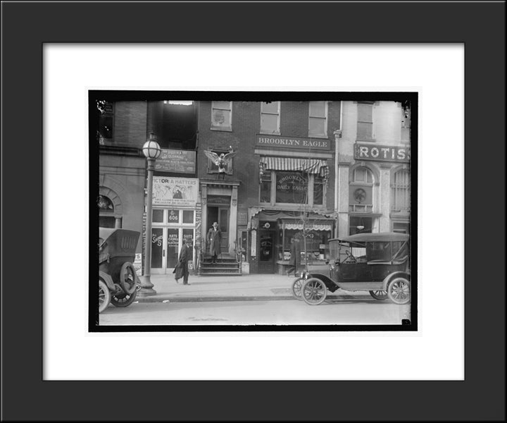 New York City Brooklyn Street - 1916 20x24 Black Modern Wood Framed Art Print Poster