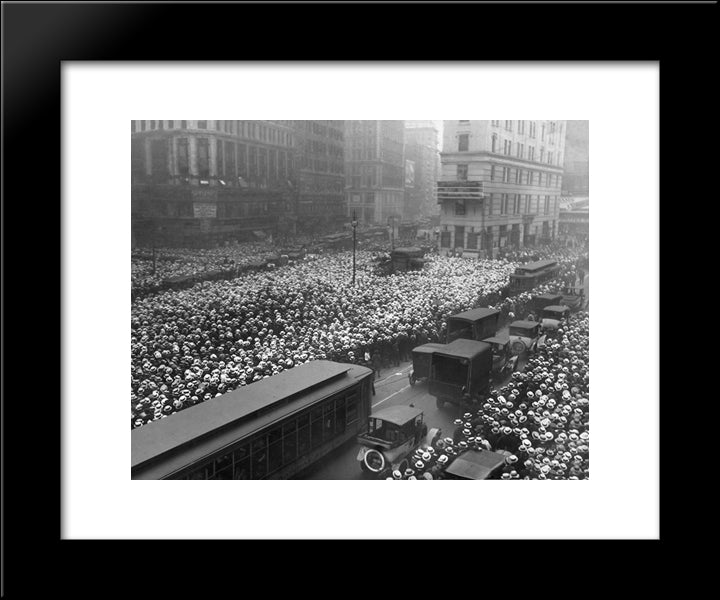 New York City Times Square - 1921 20x24 Black Modern Wood Framed Art Print Poster