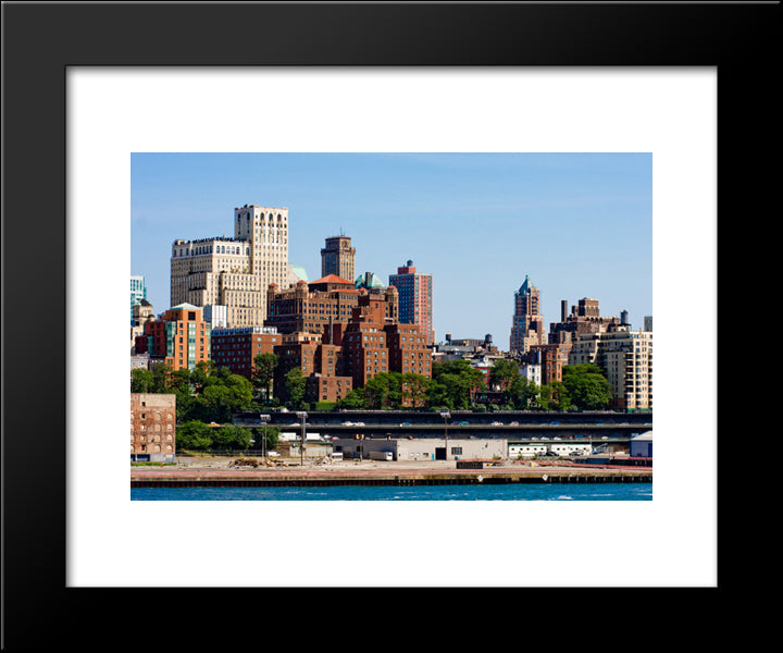 New York City Brooklyn Skyline 20x24 Black Modern Wood Framed Art Print Poster