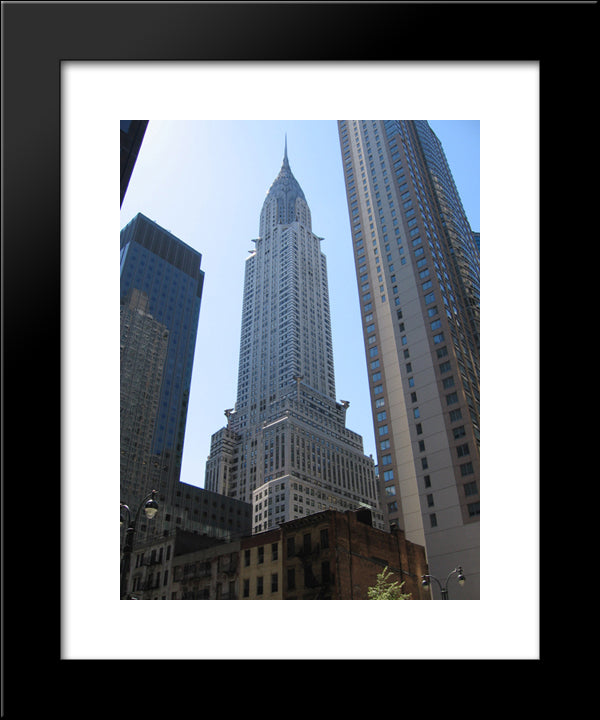 New York City Chrysler Building 20x24 Black Modern Wood Framed Art Print Poster