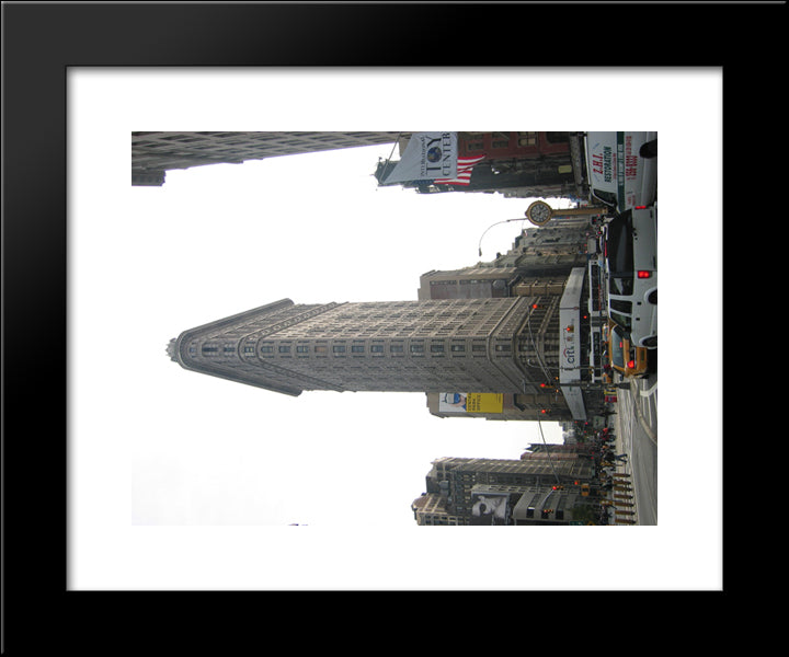 New York City Flatiron Building 20x24 Black Modern Wood Framed Art Print Poster