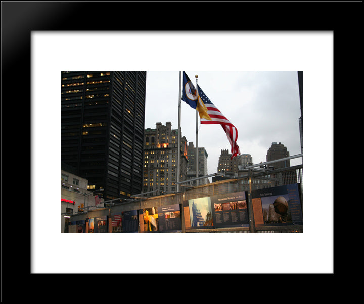 New York City Wtc 9/11 Ground Zero Tribute 20x24 Black Modern Wood Framed Art Print Poster