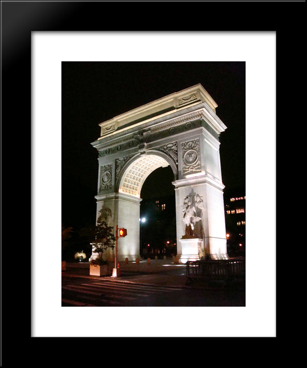 New York City Washington Square Park 20x24 Black Modern Wood Framed Art Print Poster