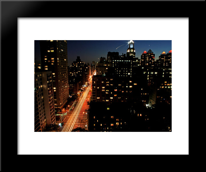 New York City Streets 20x24 Black Modern Wood Framed Art Print Poster