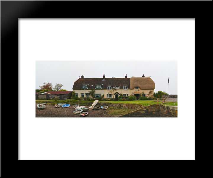 Porlock Weir Harbour, Uk 20x24 Black Modern Wood Framed Art Print Poster