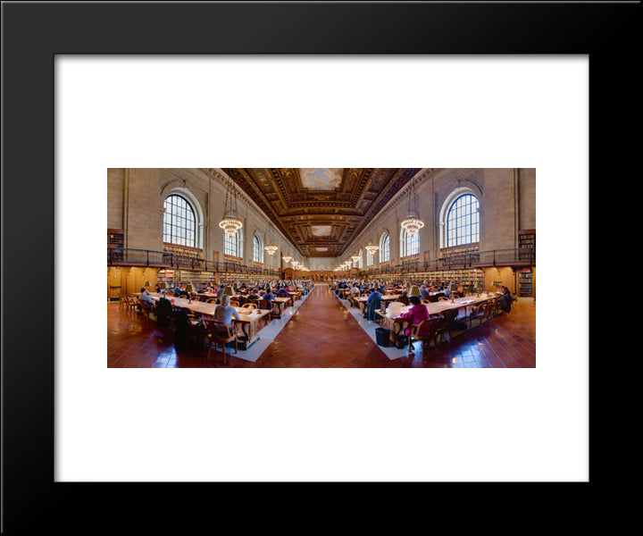 New York City Library 20x24 Black Modern Wood Framed Art Print Poster