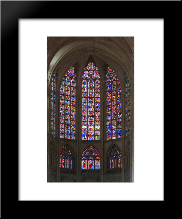 Cathedral Of Tours Stained Glass Windows 20x24 Black Modern Wood Framed Art Print Poster