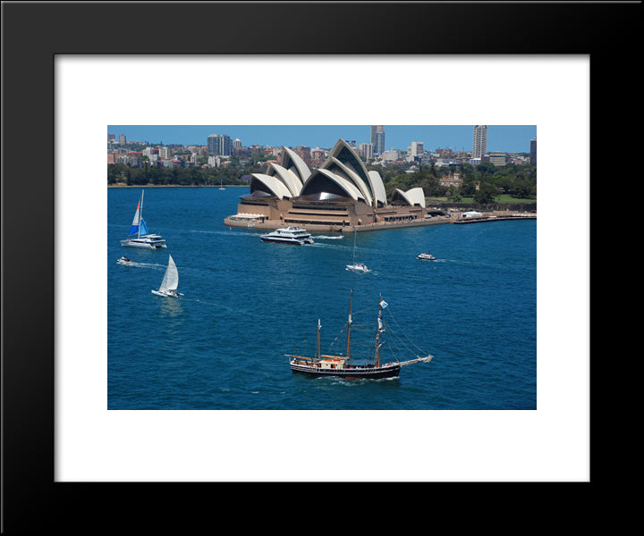 Sydney Opera House 20x24 Black Modern Wood Framed Art Print Poster