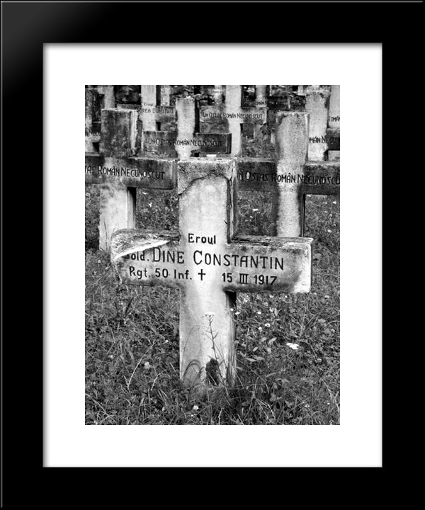 Romanian Military Cemetery, World War I 20x24 Black Modern Wood Framed Art Print Poster