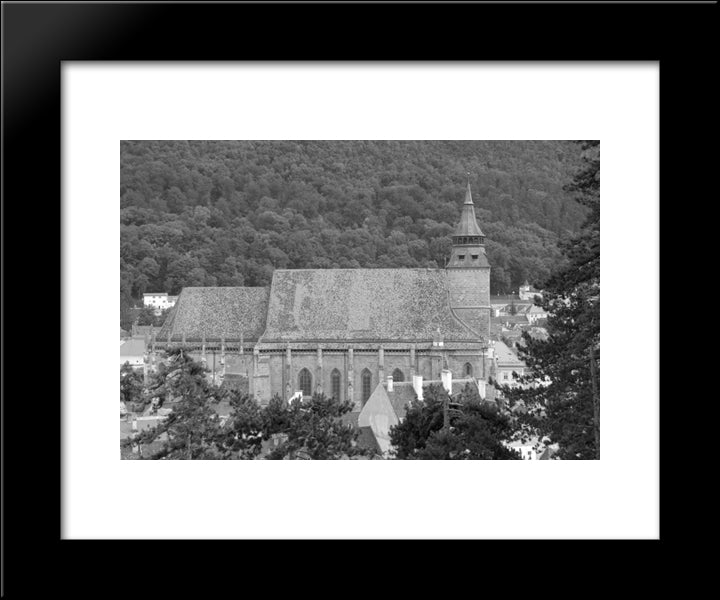 Black Church, Brasov 20x24 Black Modern Wood Framed Art Print Poster