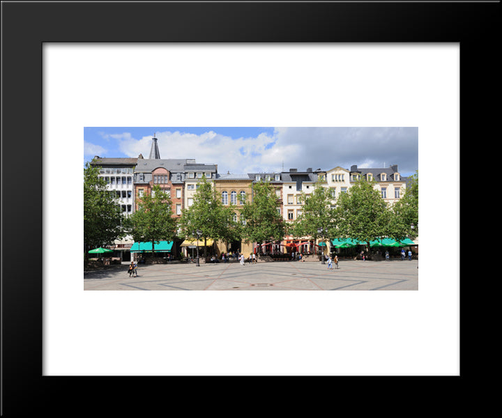 Luxembourg City Square 20x24 Black Modern Wood Framed Art Print Poster