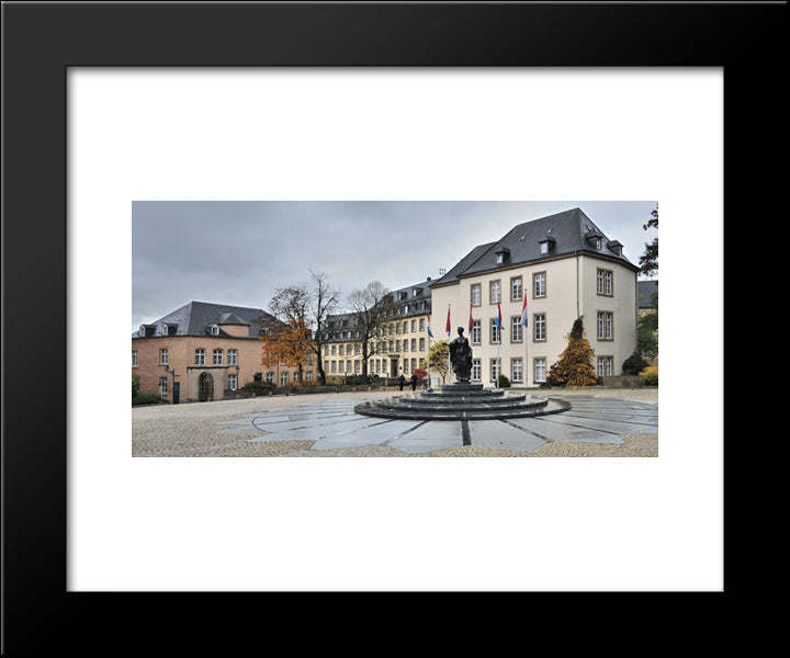 Clairefontaine Square In Luxembourg City 20x24 Black Modern Wood Framed Art Print Poster
