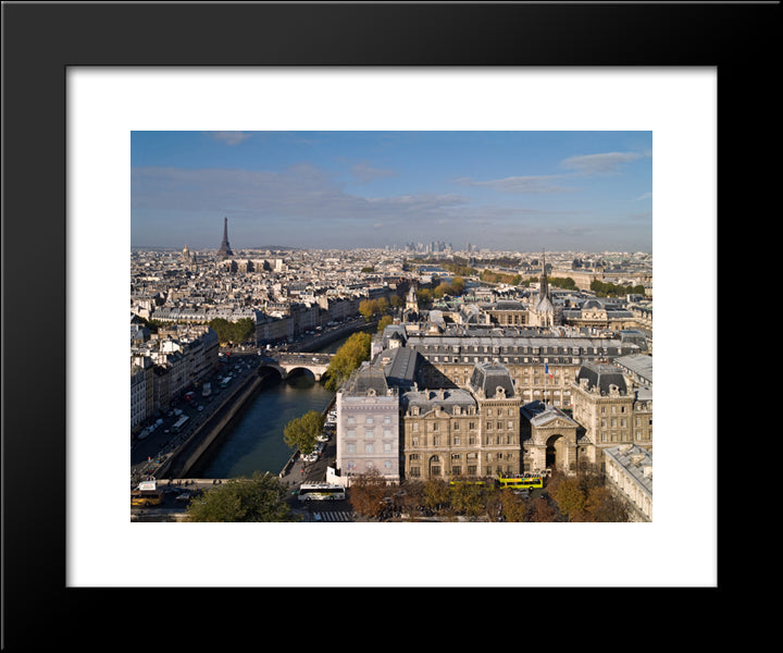 Paris Cityscape, France 20x24 Black Modern Wood Framed Art Print Poster
