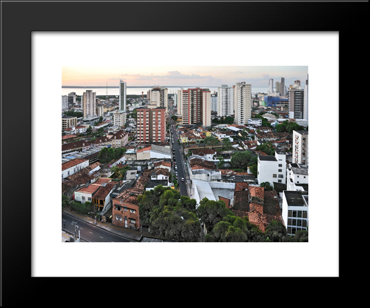 Belem Cityscape, Brazil 20x24 Black Modern Wood Framed Art Print Poster