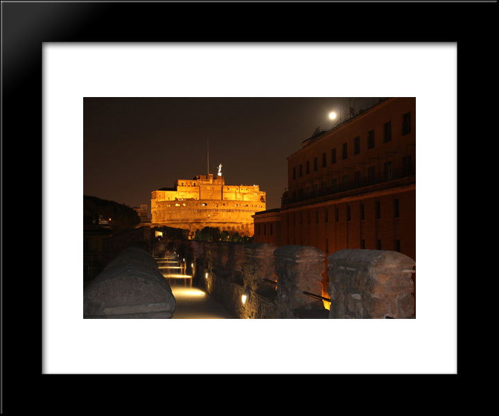Castel Sant Angelo, Rome 20x24 Black Modern Wood Framed Art Print Poster