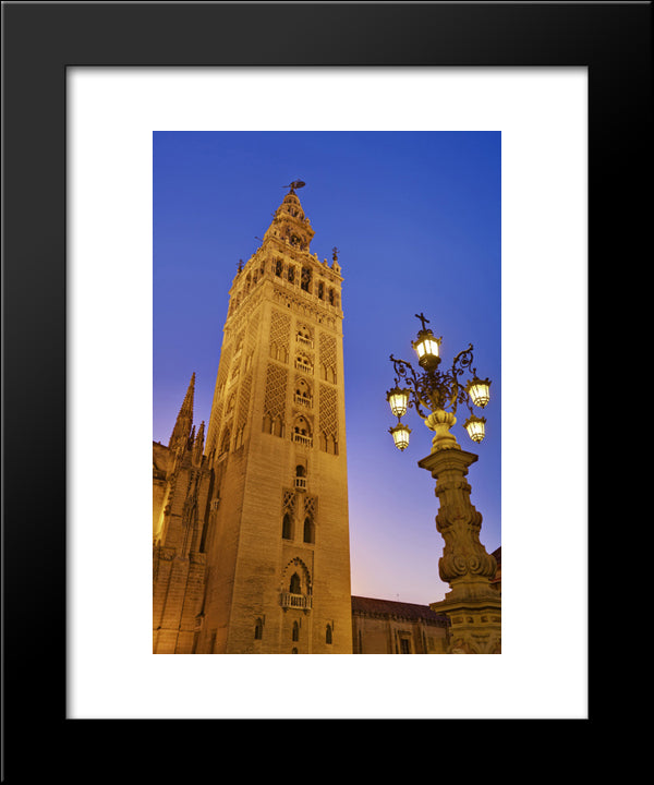 Cathedral Of Seville And The Giralda 20x24 Black Modern Wood Framed Art Print Poster