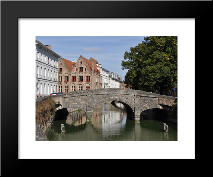 Bridge In Belgium 20x24 Black Modern Wood Framed Art Print Poster
