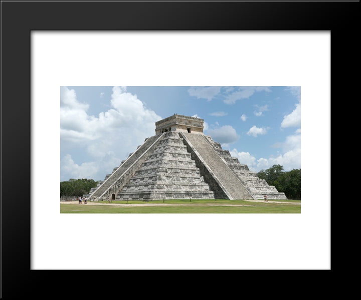 Castillo In Chichen Itza 20x24 Black Modern Wood Framed Art Print Poster