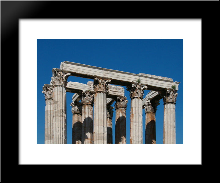 Temple Of Olympian Zeus, Athens 20x24 Black Modern Wood Framed Art Print Poster