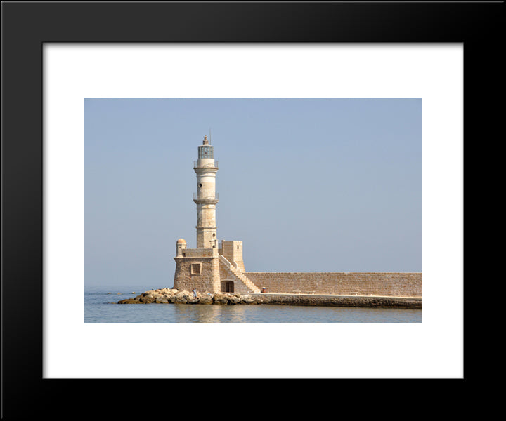 Chania Lighthouse, Crete, Greece 20x24 Black Modern Wood Framed Art Print Poster
