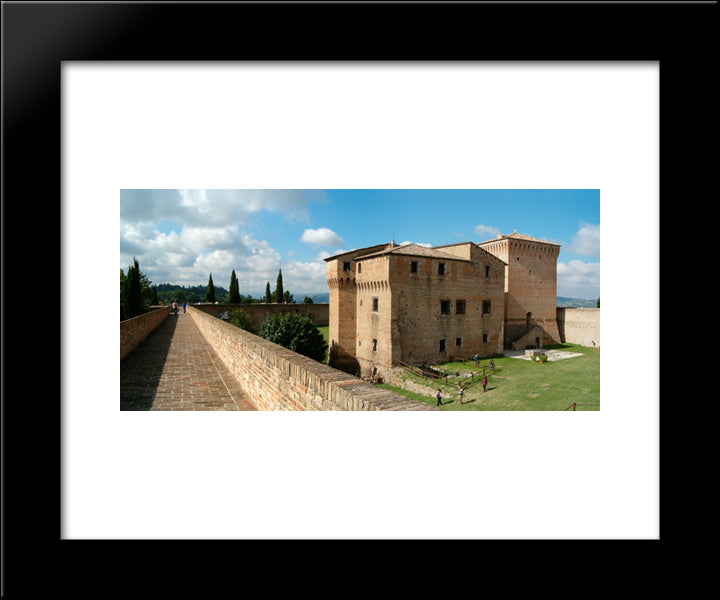 Rocca Malatestiana, Italy 20x24 Black Modern Wood Framed Art Print Poster