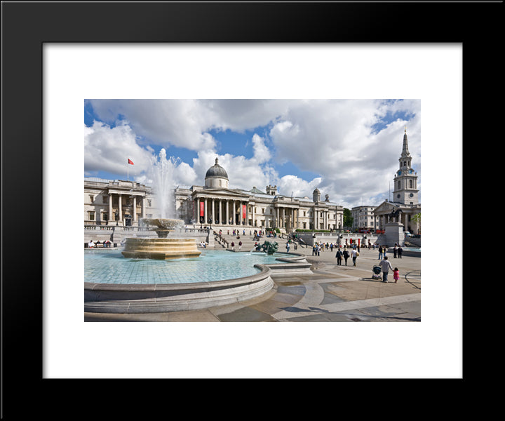 Trafalgar Square, London 20x24 Black Modern Wood Framed Art Print Poster