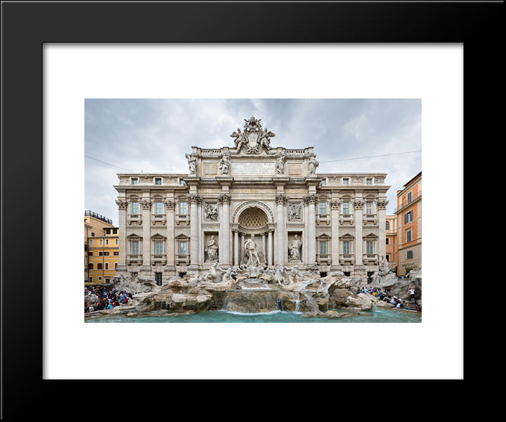 Trevi Fountain, Rome, Italy 20x24 Black Modern Wood Framed Art Print Poster