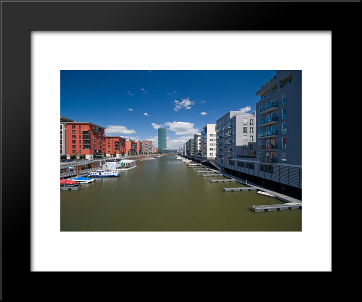 Frankfurt Westhafen, Germany 20x24 Black Modern Wood Framed Art Print Poster