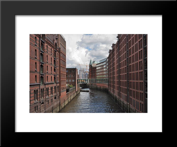 Speicherstadt Hamburg 20x24 Black Modern Wood Framed Art Print Poster