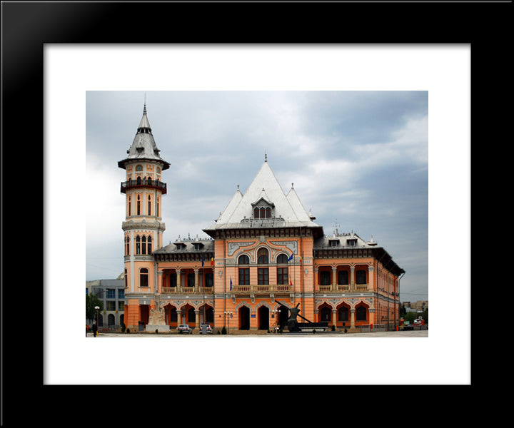 The Communal Palace In Romania 20x24 Black Modern Wood Framed Art Print Poster