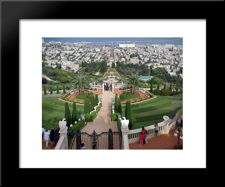 Haifa, Shrine Of The Bab 20x24 Black Modern Wood Framed Art Print Poster