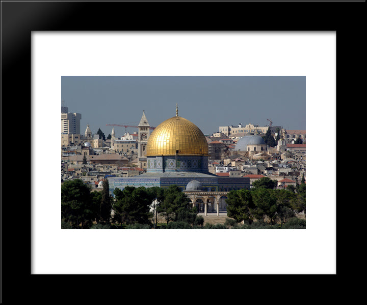 Jerusalem, Dome Of The Rock 20x24 Black Modern Wood Framed Art Print Poster