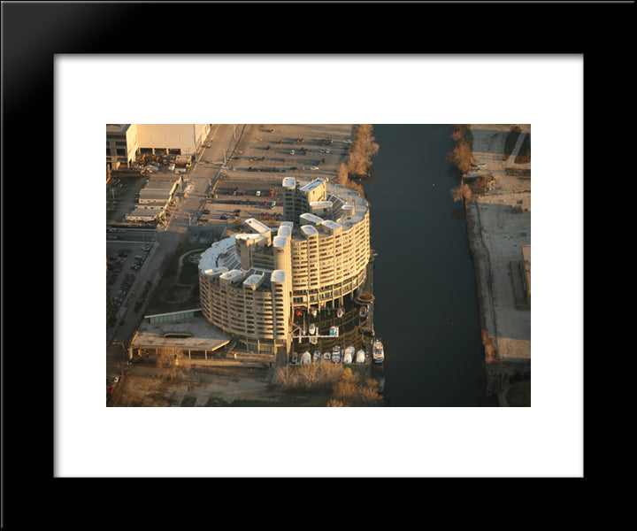 River City In Chicago 20x24 Black Modern Wood Framed Art Print Poster