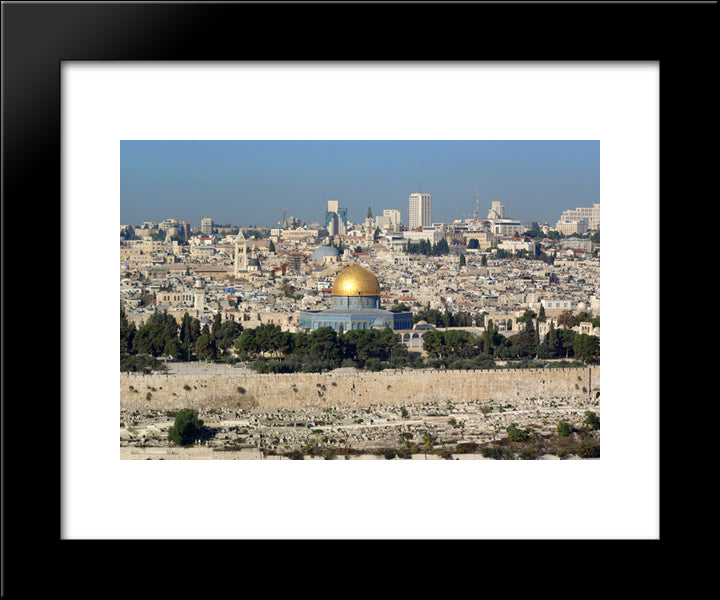 Jerusalem Dome Of The Rock 20x24 Black Modern Wood Framed Art Print Poster