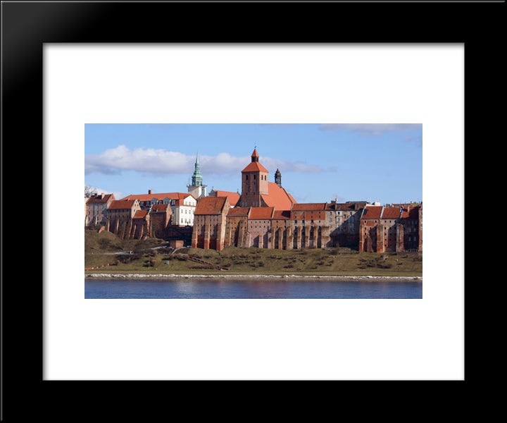 Vistula River And Granaries 20x24 Black Modern Wood Framed Art Print Poster