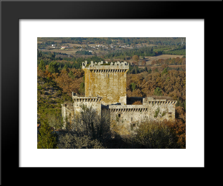 Pambre Castle, Spain 20x24 Black Modern Wood Framed Art Print Poster