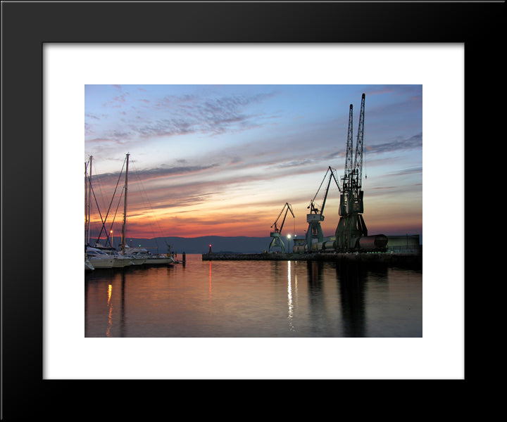 Vilagarcia De Arousa, Spain 20x24 Black Modern Wood Framed Art Print Poster
