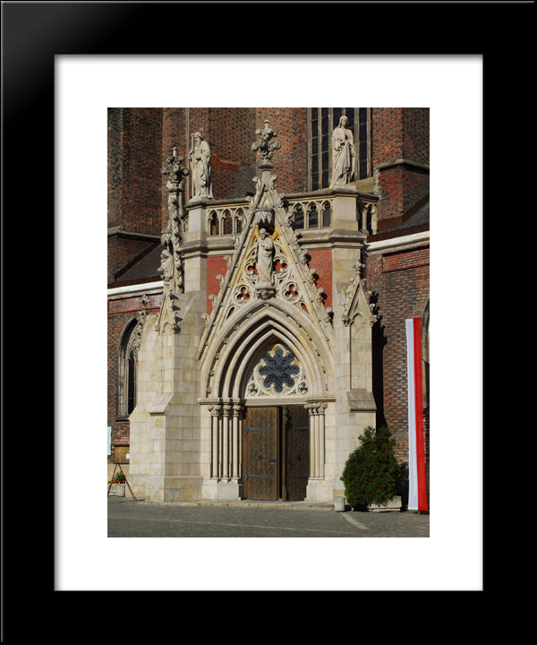Nysa Cathedral 20x24 Black Modern Wood Framed Art Print Poster