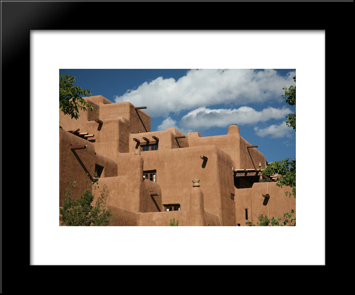 Adobe Pueblo, Santa Fe, New Mexico 20x24 Black Modern Wood Framed Art Print Poster