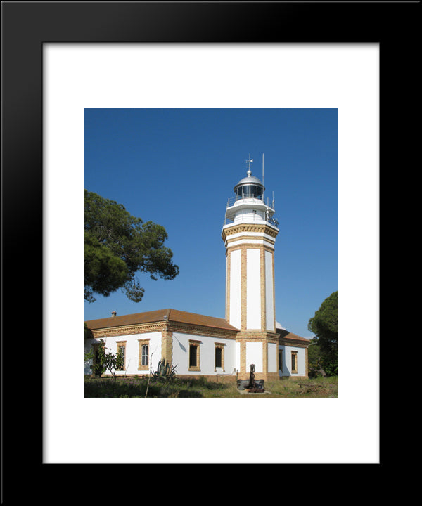 The Lighthouse Of Mazagon 20x24 Black Modern Wood Framed Art Print Poster