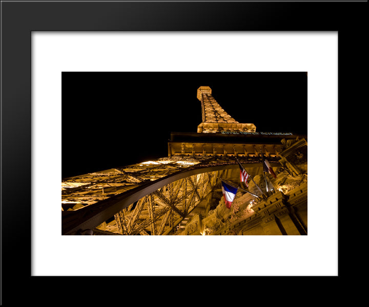 Eiffel Tower Of The Paris Las Vegas Hotel 20x24 Black Modern Wood Framed Art Print Poster