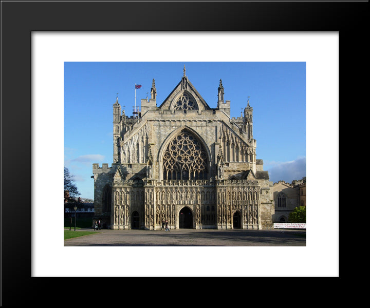 Exeter Cathedral, England 20x24 Black Modern Wood Framed Art Print Poster